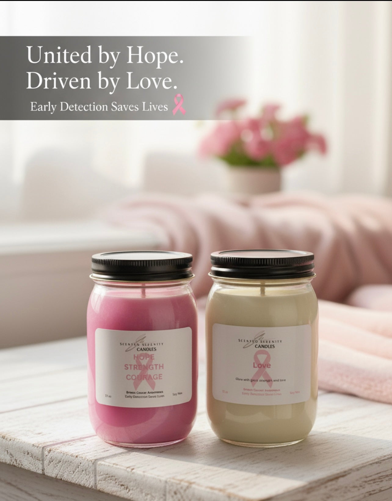 Breast Cancer Support Candle